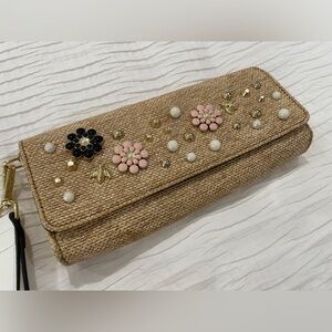 Christian Siriano raffia clutch